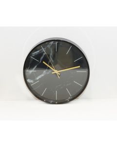 DEKOR DOM Zidni sat Circle, mermer-crna - 024321