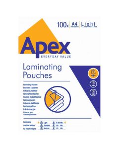 FELLOWES Folija za plastificiranje 80my A4 sjajna pk100 Apex 6003201