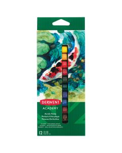 DERWENT Boja akrilna 12ml 12 boja Academy Derwent 2302401 blister - 000017137