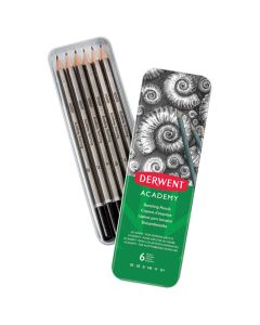 DERWENT Olovka grafitna 2H-3B u metalnoj kutiji  Academy pk6 Derwent 2301945 blister - 000017145
