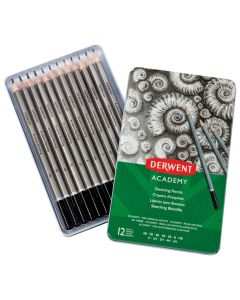 DERWENT Olovka grafitna 5H-6B u metalnoj kutiji  Academy pk12 Derwent 2301946 blister - 000017146