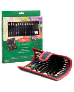DERWENT Set u platnenoj pernici boje drvene 12 boja+pribor Academy Derwent 2305681 blister - 000017156