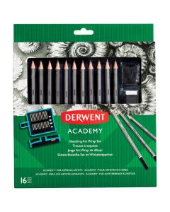 DERWENT Set u platnenoj pernici Olovka grafitna 5H-6B+pribor Academy Derwent 2305682 blister - 000017157