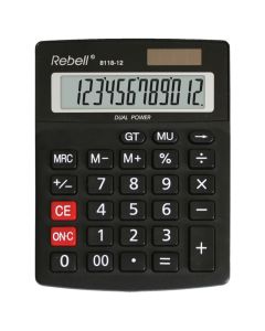 REBELL Kalkulator komercijalni 12mesta RE-8118-12 BX crni