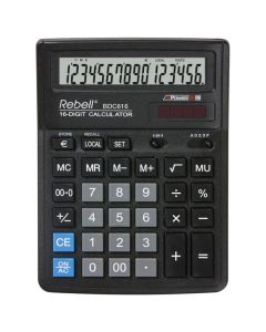 REBELL Kalkulator komercijalni 16mesta RE-BDC616 BX crni