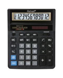 REBELL Kalkulator komercijalni 12mesta RE-BDC712GL BX crni