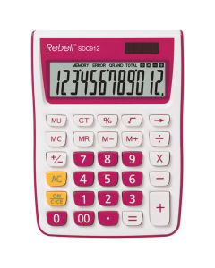 REBELL Kalkulator komercijalni 12mesta RE-SDC912PK BX belo roze