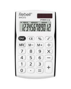 REBELL Kalkulator džepni 12mesta RE-SHC312BK BX belo crni