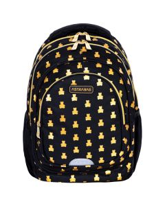 ASTRABAG Ranac đački anatomski 3zipa AB330 Golden Teddy 502024089 crno-zlatni