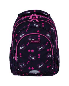 ASTRABAG Ranac đački anatomski 3zipa AB330 Cat's Eyes 502024051 crno-roze