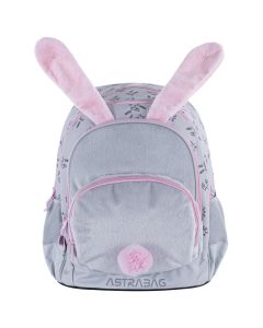 ASTRABAG Ranac đački anatomski 3zipa 1džep AB340 Honeybunny 502023076 sivo-roze