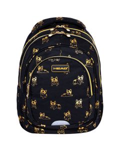 HEAD Ranac đački anatomski 3zipa AB330 Golden Frenchie 24.502024027 crno-zlatni