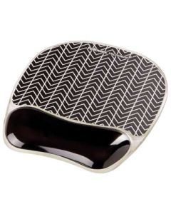 FELLOWES Podloga za miša sa odmaračem ergonomska-gel 9653401 crna-bela Chevron blister