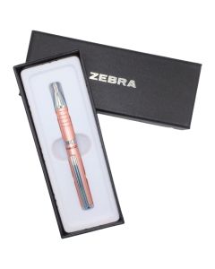 ZEBRA Olovka hemijska teleskopska 0,7mm u poklon kutiji SL-F1 10082 zlatno roze-srebrna