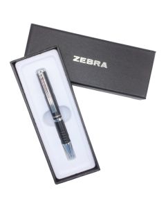 ZEBRA Olovka hemijska teleskopska 0,7mm u poklon kutiji SL-F1 82401-24 crna-srebrna