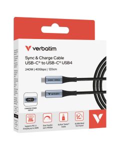 VERBATIM Kabal USB-C za sinhronizaciju i punjenje sa displejem 240W/40Gbps/120cm Sync&Charge 31849