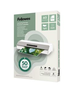 FELLOWES Folija za plastificiranje  80my A3 mat 50% reciklirani materijal pk100 100143436