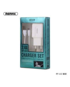 REMAX Strujni FAST punjac 2,4A 2x USB+ TIP C kabl 1m beli - GPS00866