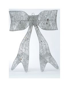 ENA Novogodišnja dekorativna mašna 60x57cm, srebrna