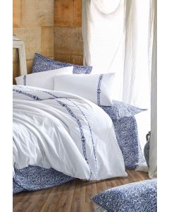 ENA Posteljina set plavo bela 6/1 double Majestic - 22946-2