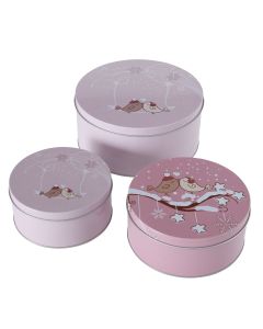 ENA Set dekorativnih metalnih kutija 3/1, roze