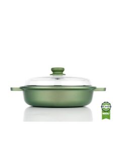 RISOLI Dr green serpa plitka sa staklenim poklopcem 24cm - 00099DR-24GS