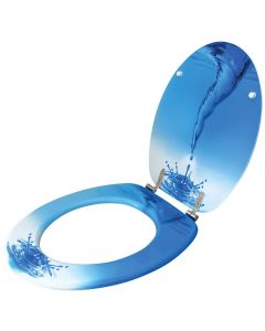 LAGUNA WC daska, lakirani medijapan, dezen WATER, Inox ša - DKSK523