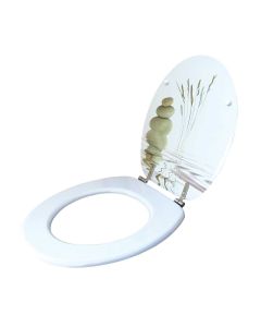 LAGUNA WC daska, lakirani medijapan, dezen POND, Inox šar - DKSK656