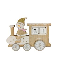 ENA Novogodišnji dekorativni drveni kalendar 18x2x13cm