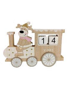 ENA Novogodišnji dekorativni drveni kalendar 18x2x13cm