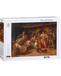 SERBIAN ART Puzzle Paja Jovanović - Borba petlova - 1000 delova - 0096-0193