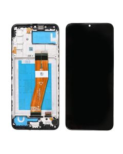 LCD za Samsung A037/Galaxy A03s (GH81-21233A) (161mm) + touch screen + frame Black FULL ORG-SP