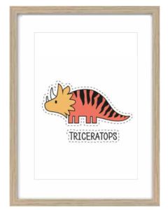 DEKOR DOM Slika sa ramom Kids 27x37cm Triceratops - 022885