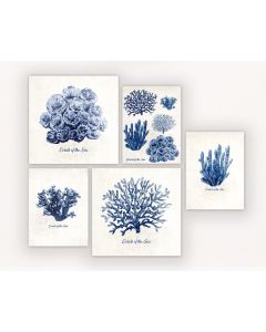DEKOR DOM Slika Pizza box 5u1 Blue Plants - 022896