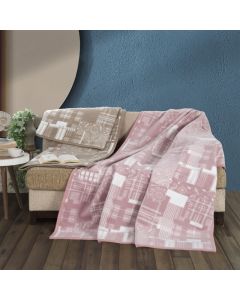 DEKOR DOM Ćebe ACRYLIC PLUS 150x200 - 24116-A - Pink Square - 024955