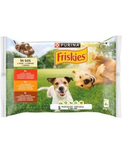 FRISKIES Vlažna hrana za pse govedina, piletina i jagnjetina 4x85g - 8445290752017