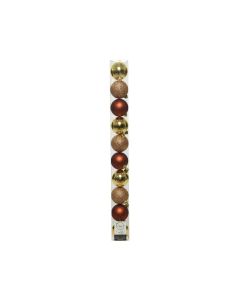 DECORIS Novogodišnje kugle, Gold red mix, set 1/10 - 029245
