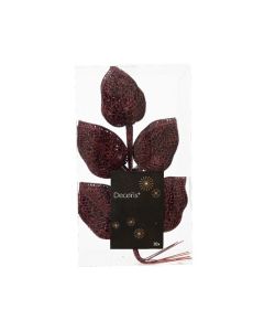 DEKOR DOM Novogodišnji ukras za jelku List 36cm 1/1 029320, bordo - 041540