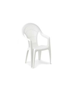 IPAE-PROGARDEN Baštenska plastična stolica Vega - bela 57,5 × 56 × 94 cm - 030765-1