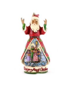 JIM SHORE Wish You Merry Xmas Santa Hanging Ornament Figure - 031716