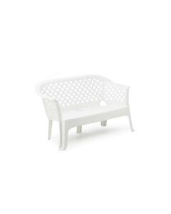 IPAE-PROGARDEN Dvosed plastični Lariana - beli 134 × 72 × 76 cm - 037986