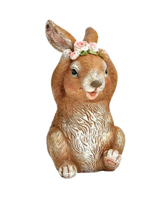 DEKOR DOM Uskršnja dekoracija BUNNY WITH WREATH 13cm 10035517