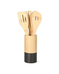 DEKOR DOM Kuhinjski set BAMBOO 5kom - Black - HML