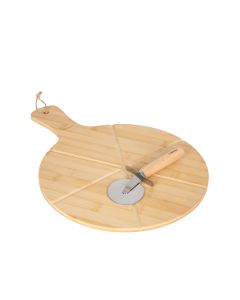 DEKOR DOM Daska za sečenje Pizze sa nožem 45x32cm Bambou - 042304-1