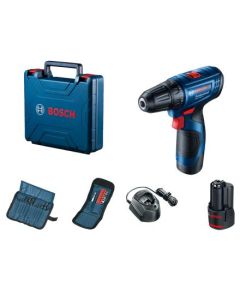 BOSCH Aku. bušilica/odvrtač GSR 120-LI; 2x2,0Ah + 23-delni set bitova za bušenje i uvrtanje sa držačem u koferu - 06019G8002