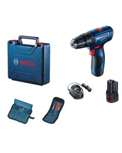BOSCH Aku vibraciona bušilica-odvrtač GSB 120-LI, 2x2,0Ah + 23-delni set pribora u koferu - 06019G8102