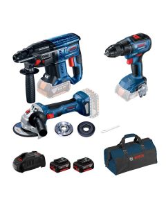 BOSCH Set akumulatorskih alata GBH 180-LI + GSR 18V-50 + GWS 180-LI, 2x5.0Ah - 0615990M32