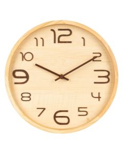 Get and Give Drveni zidni sat Diem, O 30cm, Prirodno drvo, Analogni