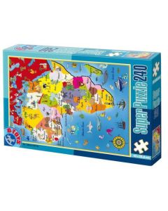 D-TOYS Super puzzle 240pcs maps 04 - 07-50663-04