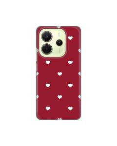 Maska za Xiaomi Redmi Note 14 4G (SRB) Burgundy Hearts Silikonska Print Skin
